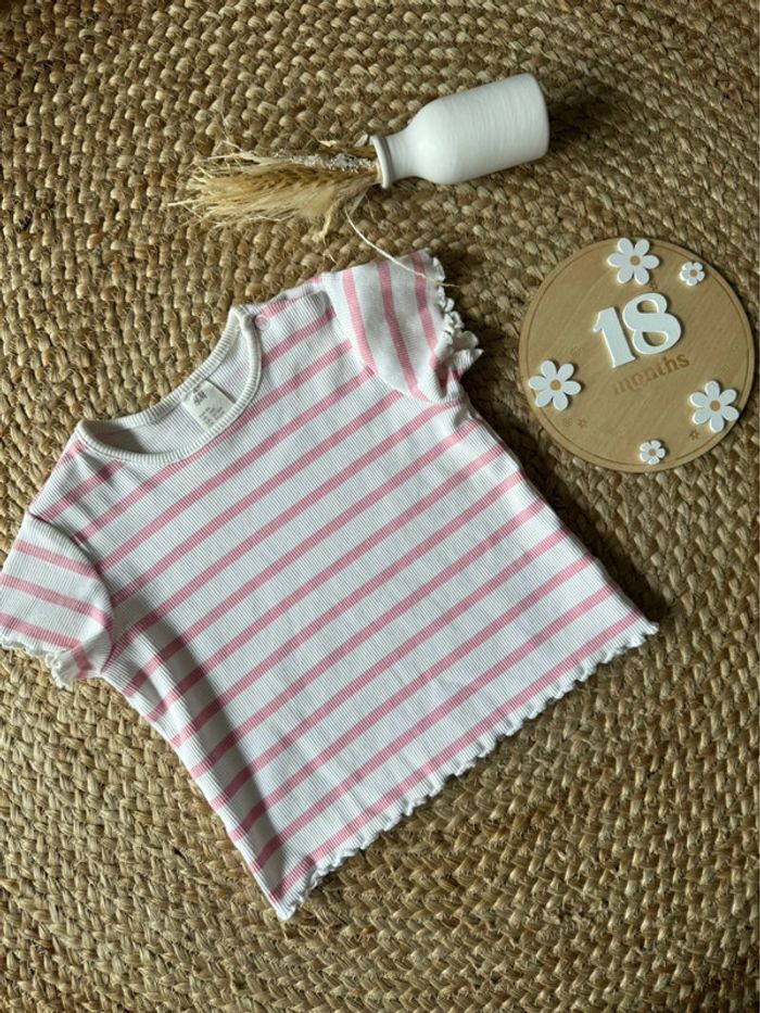 Tee shirt rayures rose - H&M