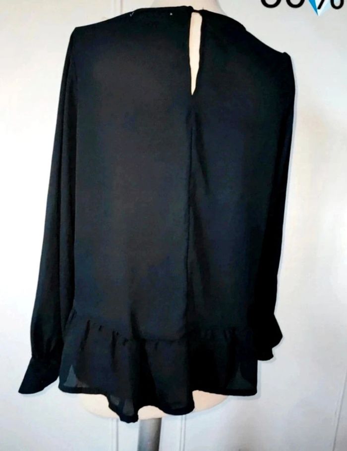 Dernier prix 💎blouse femme sexy raffiné tendance t L 40 neuf avec étiquette noir fleurie élégante - photo numéro 3