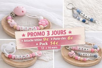 Attache tétine personnalisée 