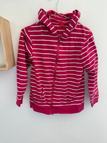 Veste à capuche à rayure rose tissaia