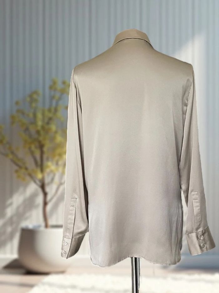 Chemisier 100% soie beige - T.42 - photo numéro 2