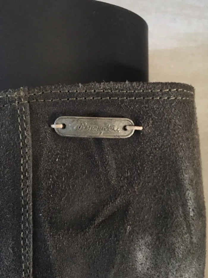 Bottes en vrai cuir gris wrangler pointure 38 - photo numéro 4