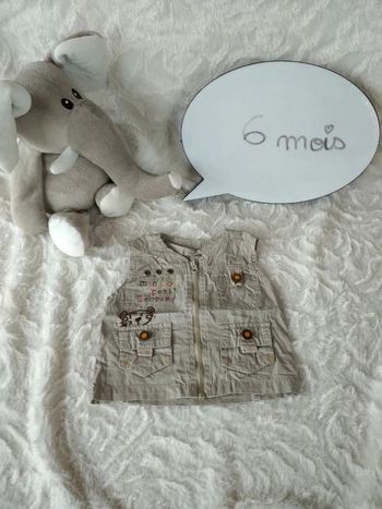 Veste sans manche Garçon 6 mois "Mon petit léopard" 100% coton Mini Gang