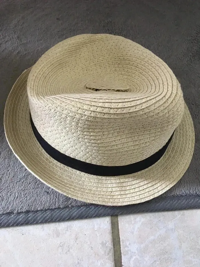 Chapeau paille enfant 54 cm (5-8 ans) Été stylé 🌞 - photo numéro 5