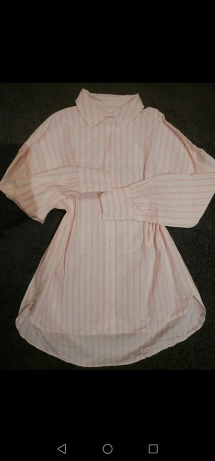 Chemise vintage blanche et rose