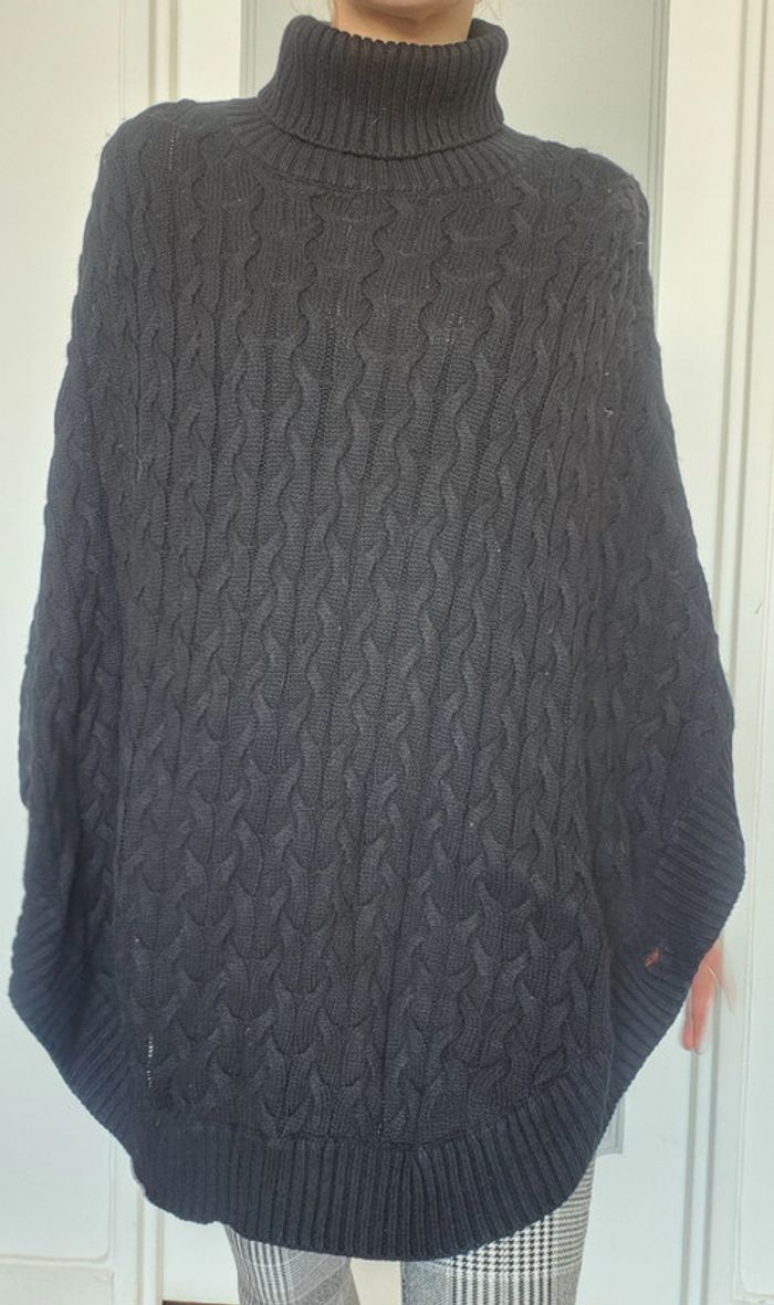 Pull poncho taille unique col roulé - photo numéro 2