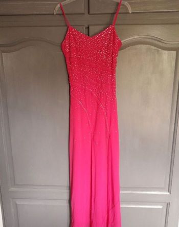 Robe longue rose fuschia
