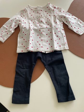Ensemble legging et haut à pois 68 cm