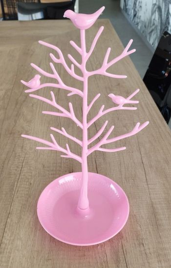 Présentoir support de bijoux rose