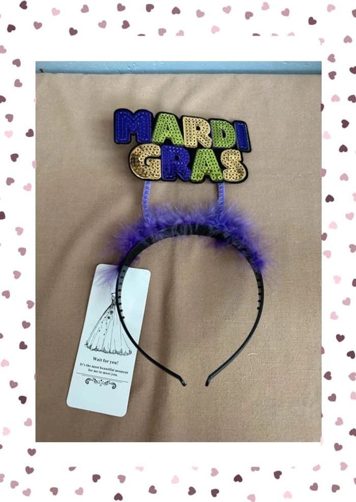 Serre tête Mardi Gras violet et vert