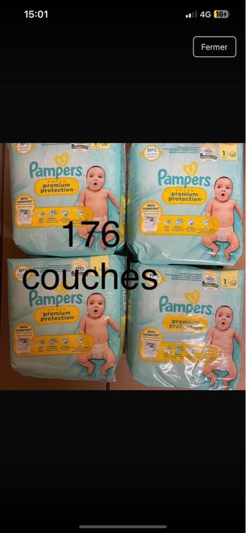 8 paquets de couches Pampers taille 1