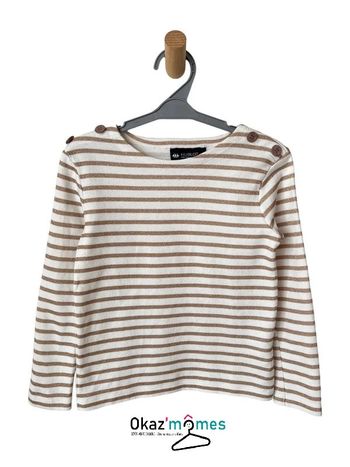 Marinière couleur crème et cuivre pailleté - Hublot 6 ans