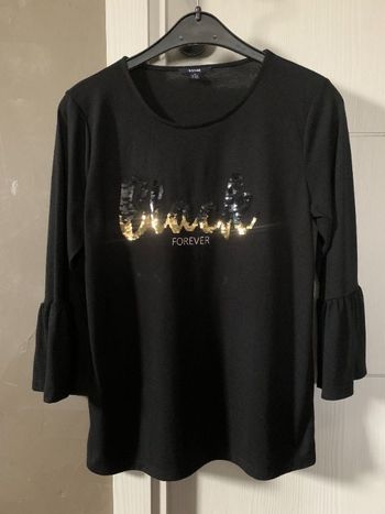 Haut Noir à Sequins KIABI Taille M Neuf