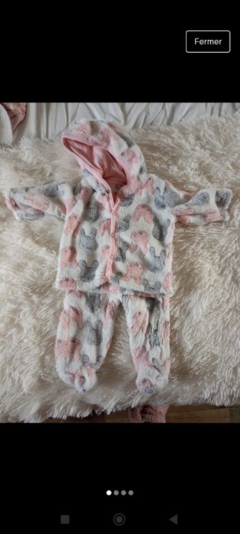 Ensemble tout doux rose et gris 1 mois Tex