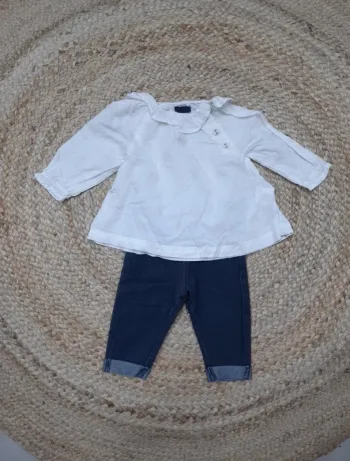Tenue blouse manches longues et tregging Kiabi 3 mois