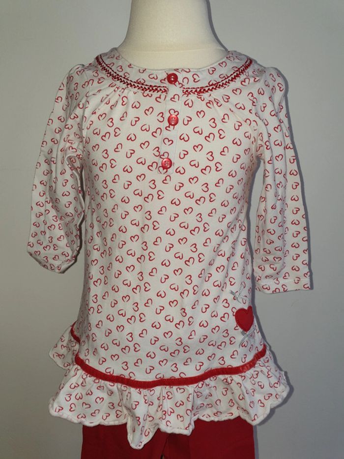 Ensemble tunique coeurs et legging Orchestra 12 mois - photo numéro 2