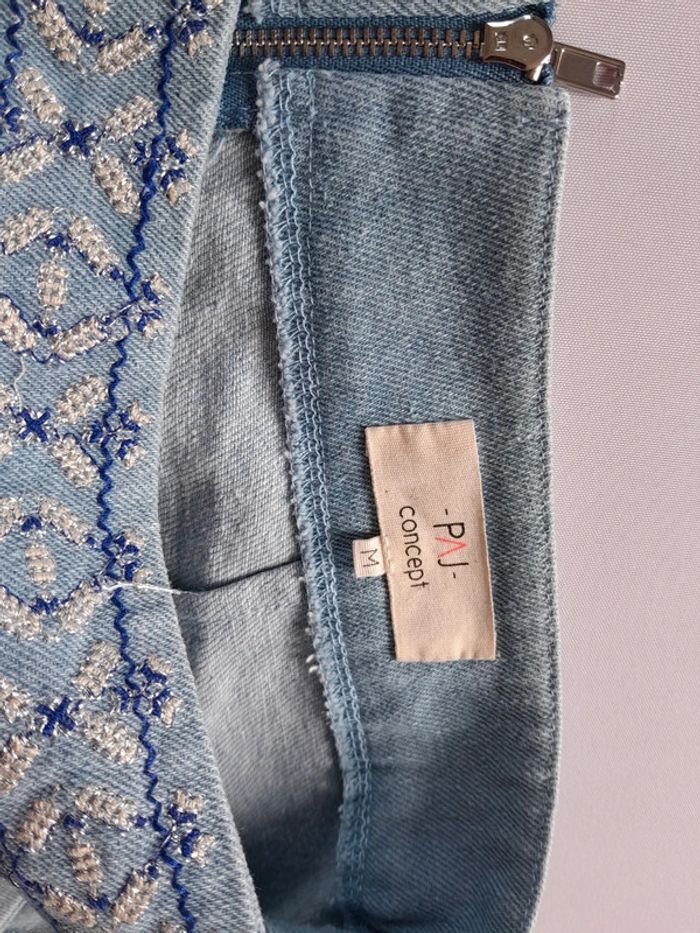 Jupe en jeans ceinture brodée Paj concept - photo numéro 6