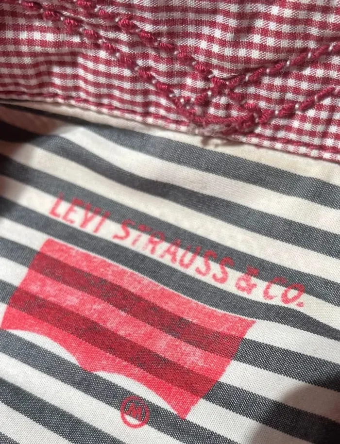 Levi's Strauss vintage red buttoned shirt Mens M - photo numéro 7