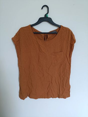 Top texturé rouille à poche vintage
