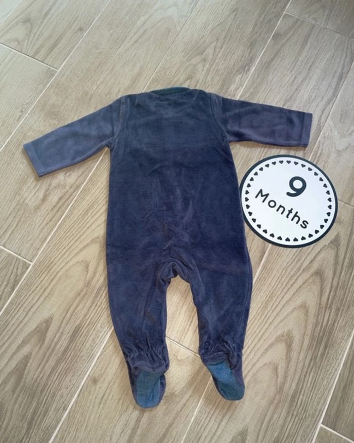 Pyjama velour une pièce tape à l’œil 9 mois - photo numéro 2