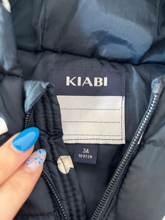 Doudoune kiabi 3 ans marine cœur blancs - photo numéro 2