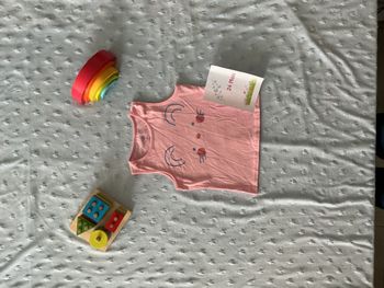teeshirt débardeur rose impression devant 23 mois tex