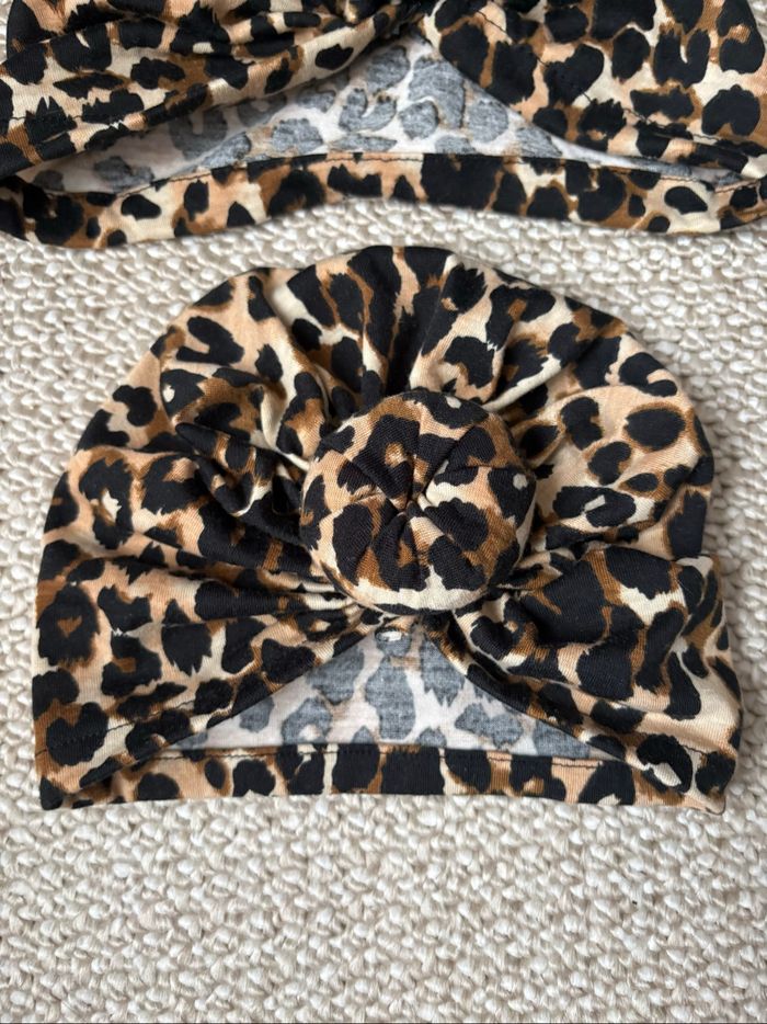 Bonnet léopard matchy mère fille