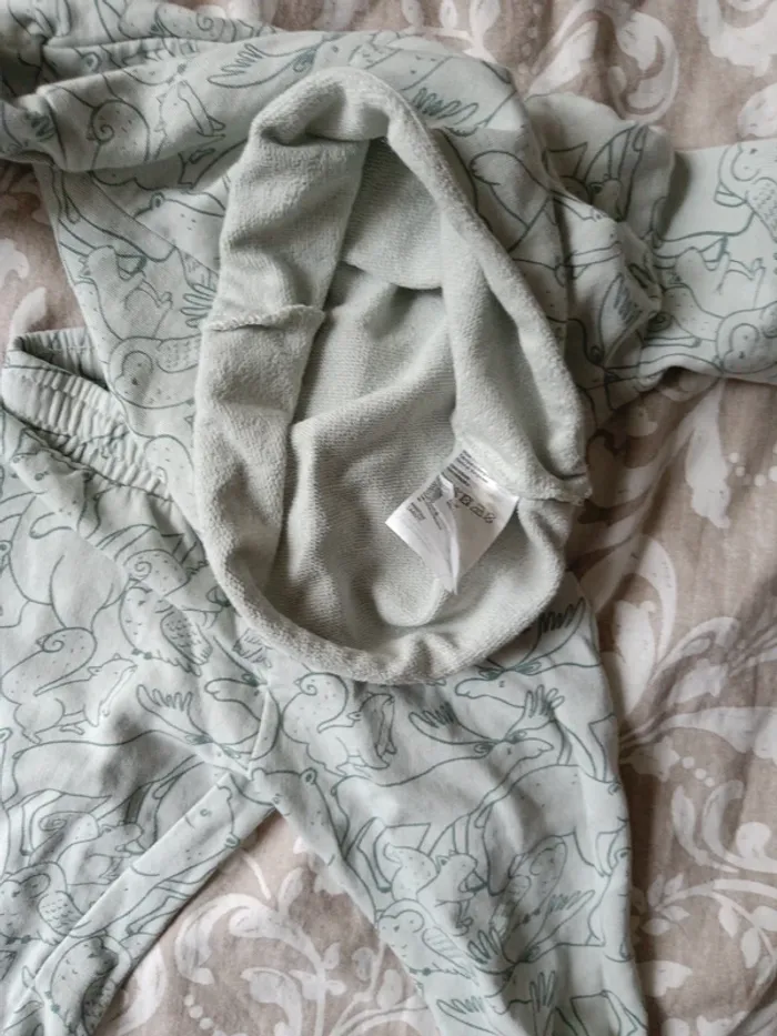 Ensemble H&M vert animaux de la forêt 74cm - photo numéro 4