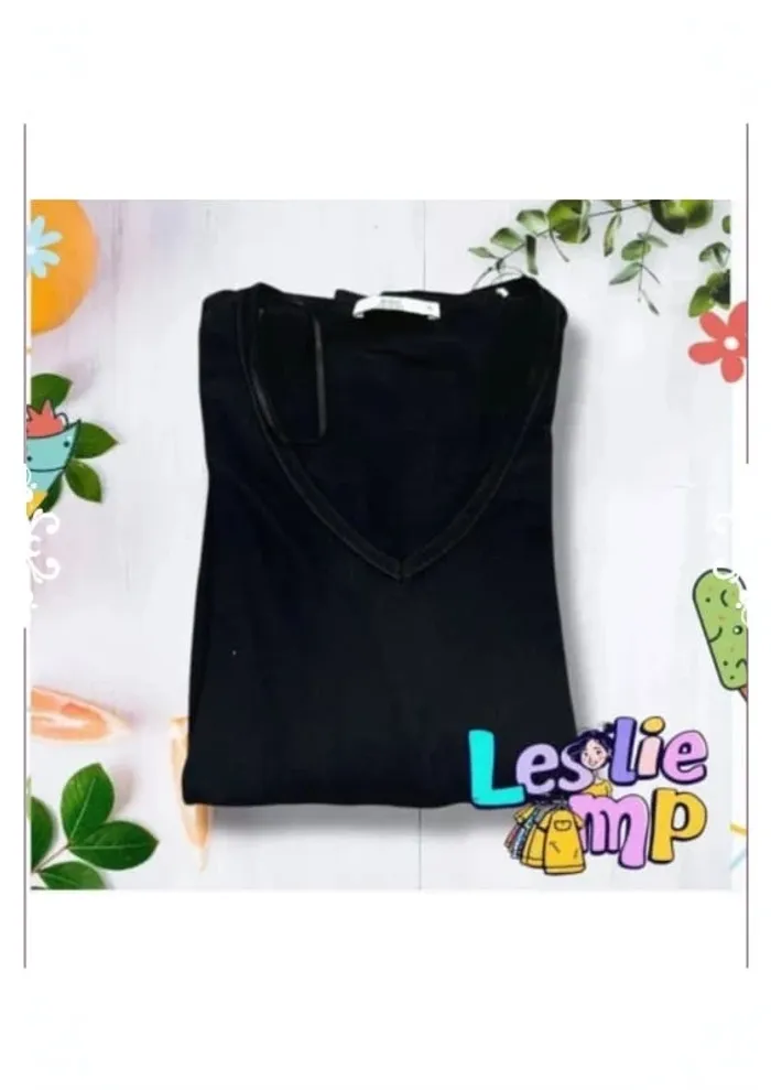 Petit pull noir léger près du corps noir XL marque EDC col V - photo numéro 6