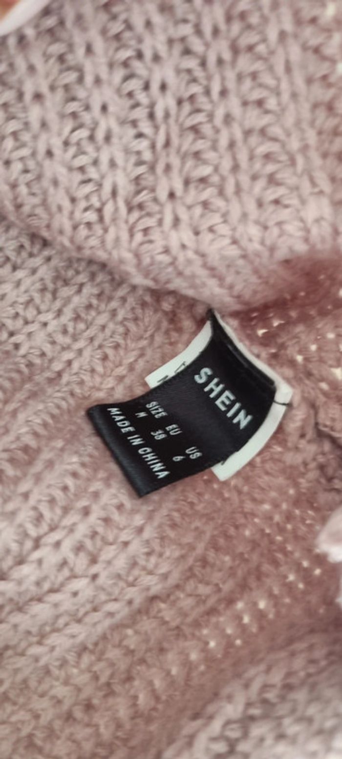 Pull rose pale à dentelle - Shein - photo numéro 5