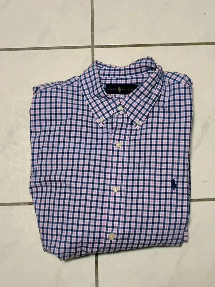🌟 Chemise Ralph Lauren Vintage Carreaux Rose & Bleu – Taille XL (équivalent XXL FR) - photo numéro 4