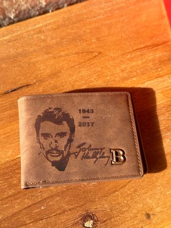 Porte monnaie gravé Johny Hallyday