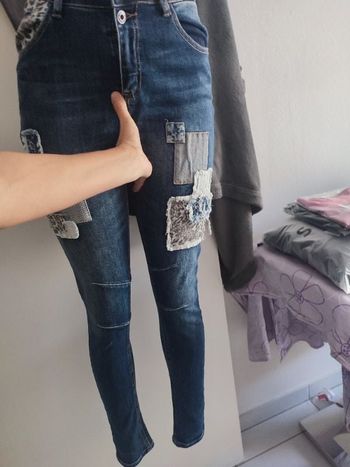 #kytieXSfemme. Jeans cuisse large slim style mom taille XS