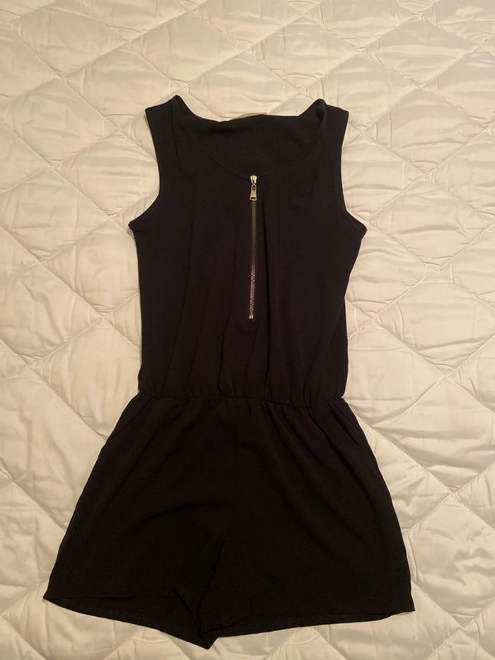 Combi short noir fluide taille s femme