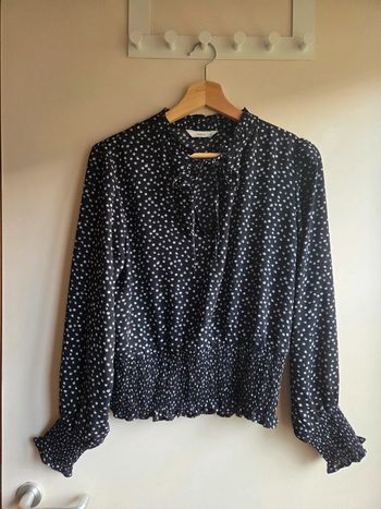 Blouse noire à pois - taille M - neuve sans étiquette