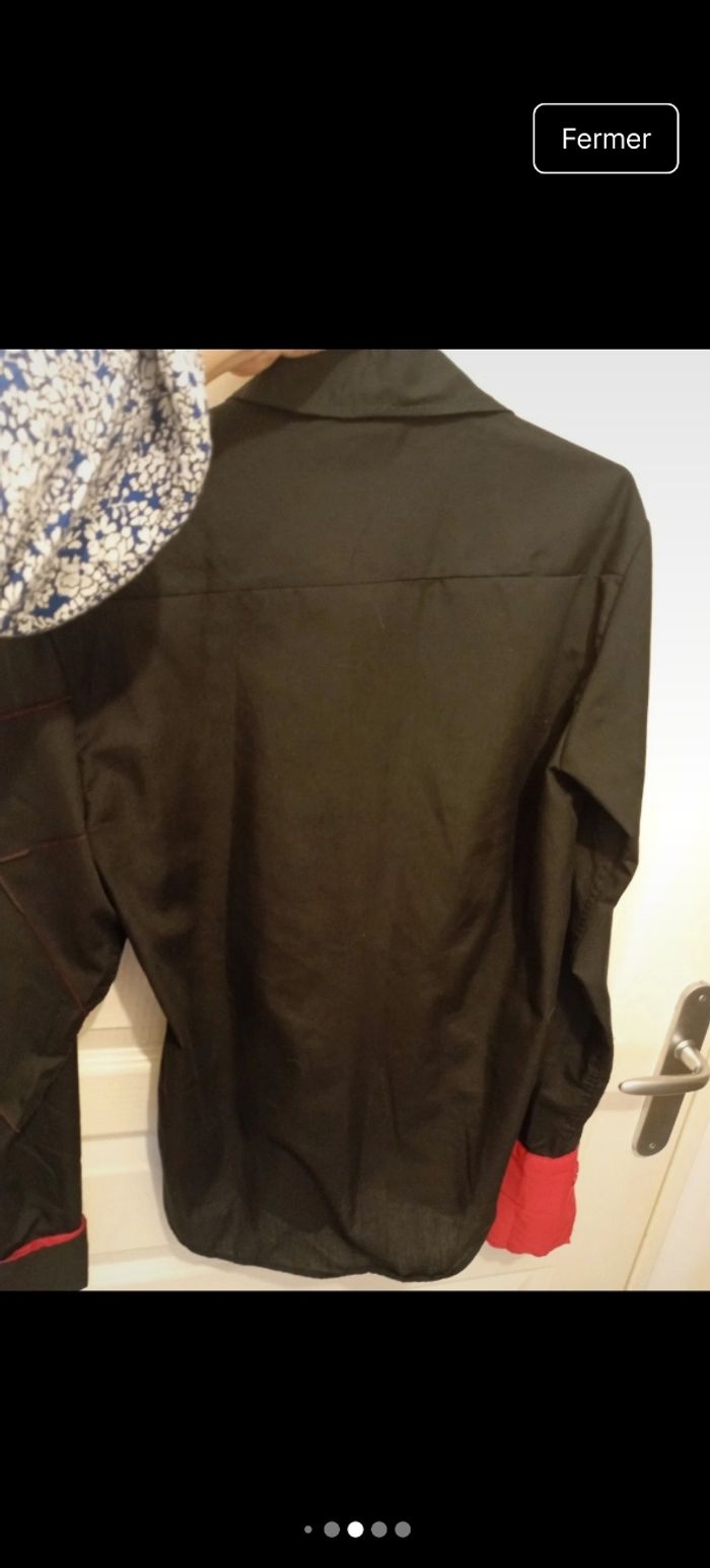 Chemise homme L noir et rouge - photo numéro 7