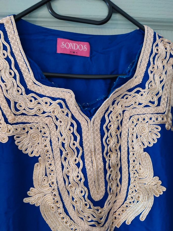 Robe arabe bleu roi (gandoura) - photo numéro 2