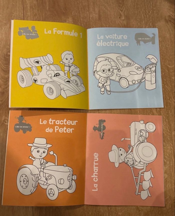 Lot de 2 livres de coloriage P’tit garçon ferme et les voitures - photo numéro 3