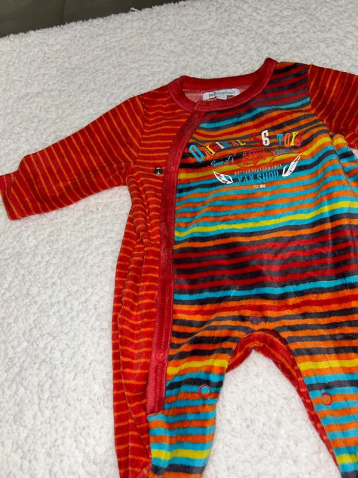 Pyjama bébé rayé multicolore - photo numéro 3
