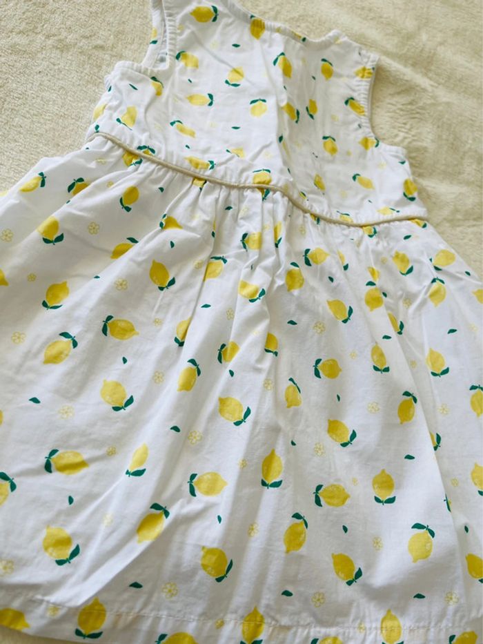 Robe blanche avec citron jaune 12 mois 78-83cm Inextenso - photo numéro 3
