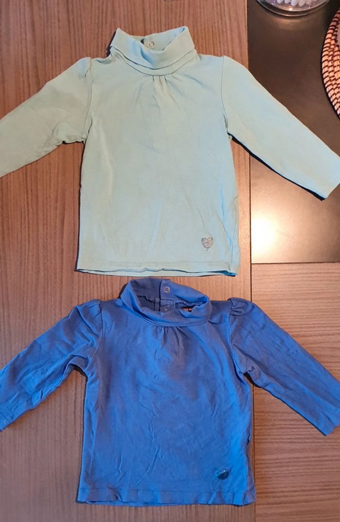 2 tee shirts col roulé 18 mois