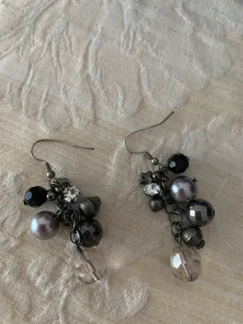 Boucles oreilles boule à facette étoile