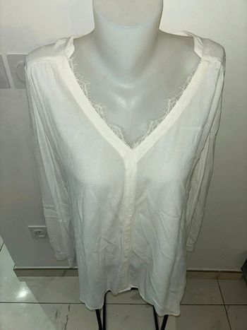 T-shirt manches longues col V top vêtements femme