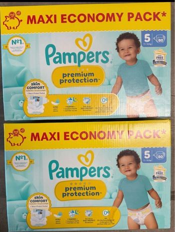2 cartons de couches Pampers taille 5