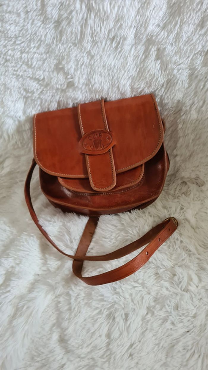 Sac en cuir Vintage pochette Cuir Véritable - photo numéro 4