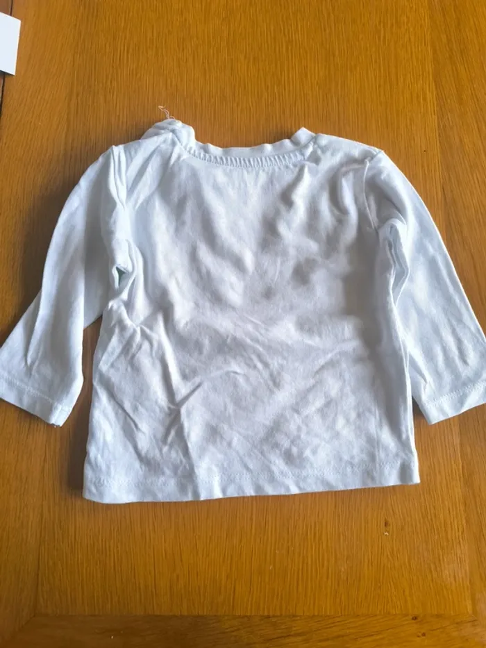 306491 tee-shirt ML Blanc garçon 3 mois "mama's boy" - photo numéro 2