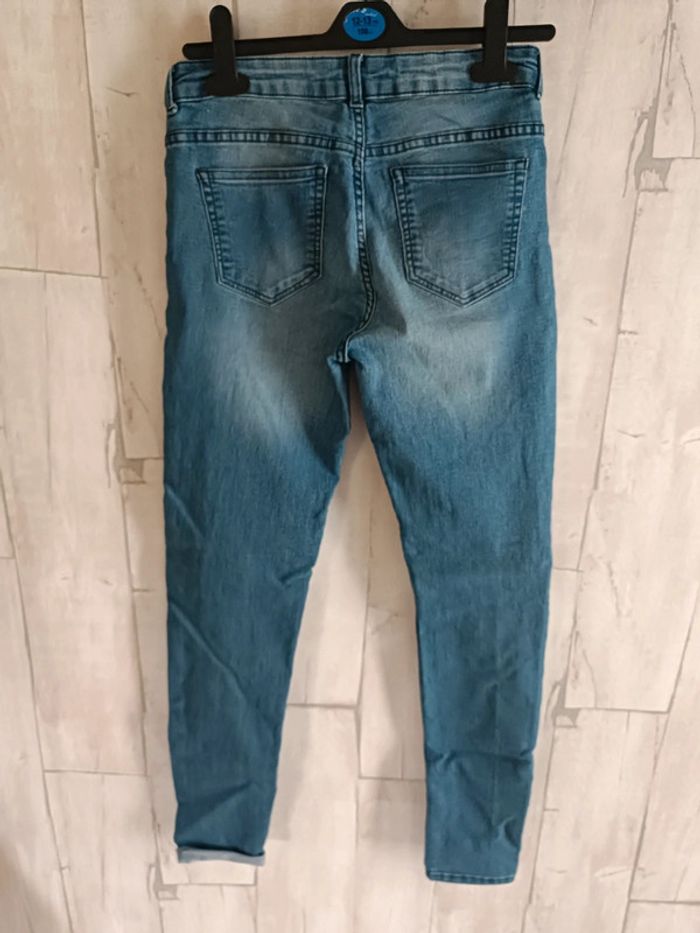 Jean slim taille haute bleu - photo numéro 6