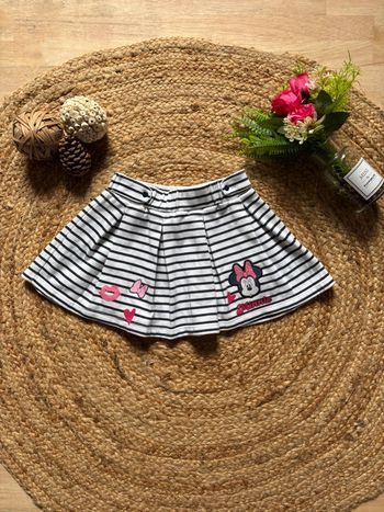 🌺Jupe blanche et noir style marinière Disney Minnie Taille 3ans/98cm🌺