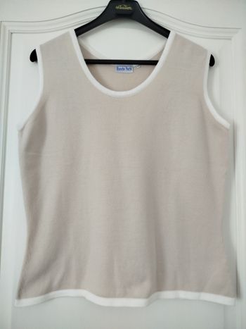 Débardeur léger beige et blanc 