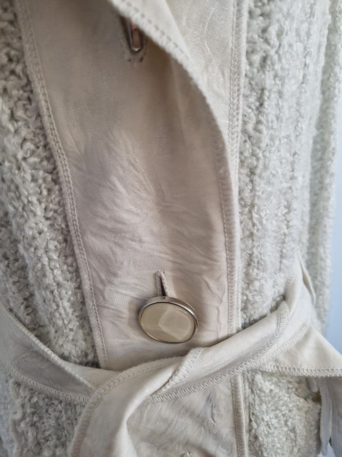🧥 Manteau beige long Sophyline – Taille L/XL – Col fourrure - photo numéro 4
